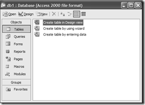 Access al Top: Creazione delle tabelle